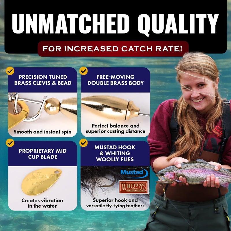 RoxStar Lures RoxStar Fly Strikers Proven Nationwide to Out-Fish Any Spinner | Hand-Tied in The USA | Most Versatile Fishing Spinner Ever! Trout Lure Also for Bass & Steelhead | Stop Fishing - Start Catching - Image 4
